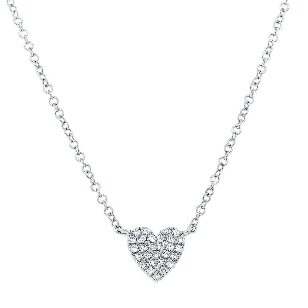 0.09CT DIAMOND PAVE HEART NECKLACE