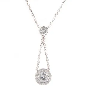 1.02ct 18k White Gold Diamond Dangle Pendant