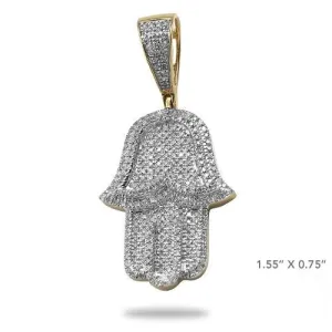 10KY 0.70CTW DIAMOND 3-D HAMZAH PENDANT