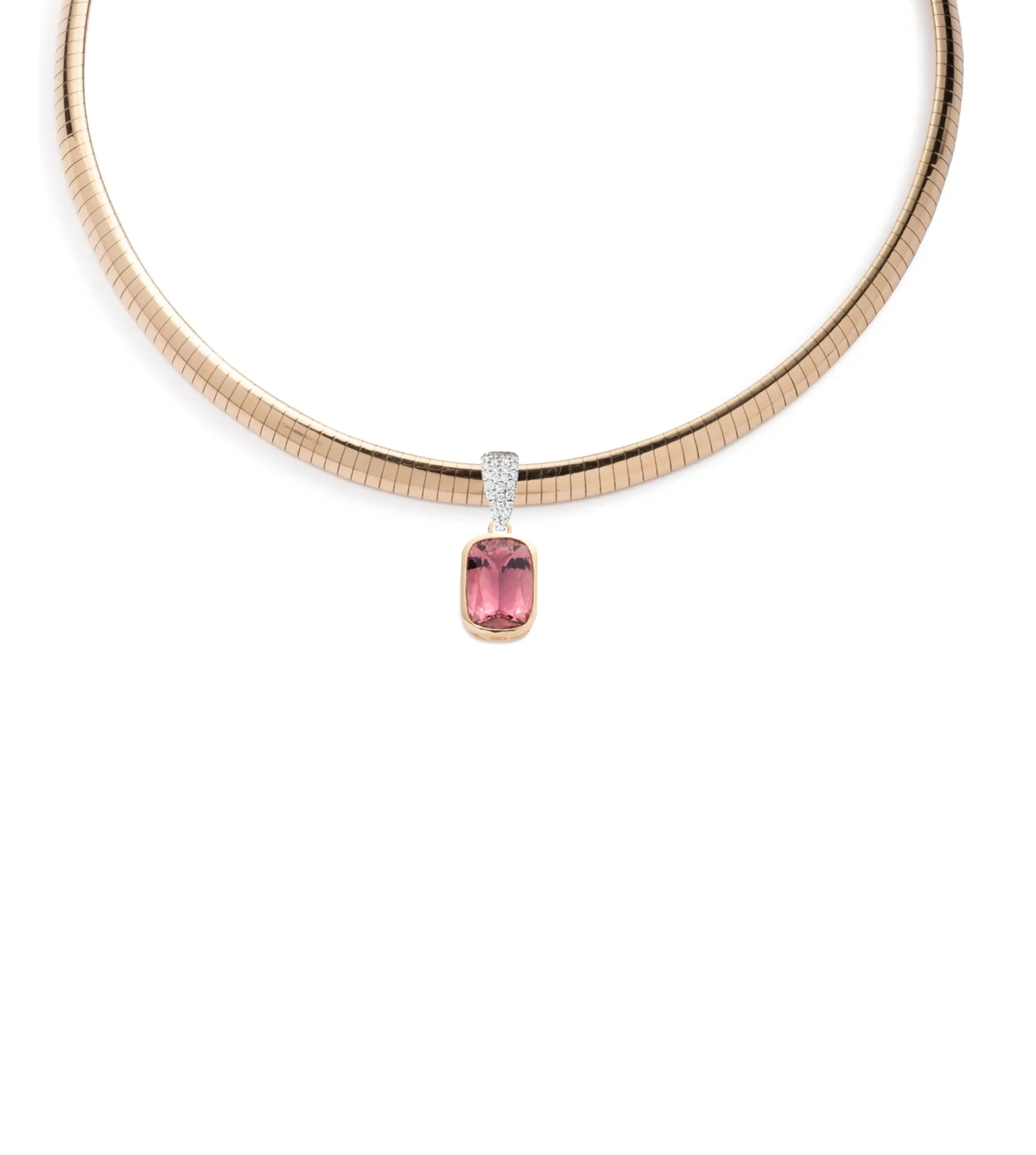 11.85 ct Pink Tourmaline : One-of-a-Kind Medium Sleek Collar Necklace