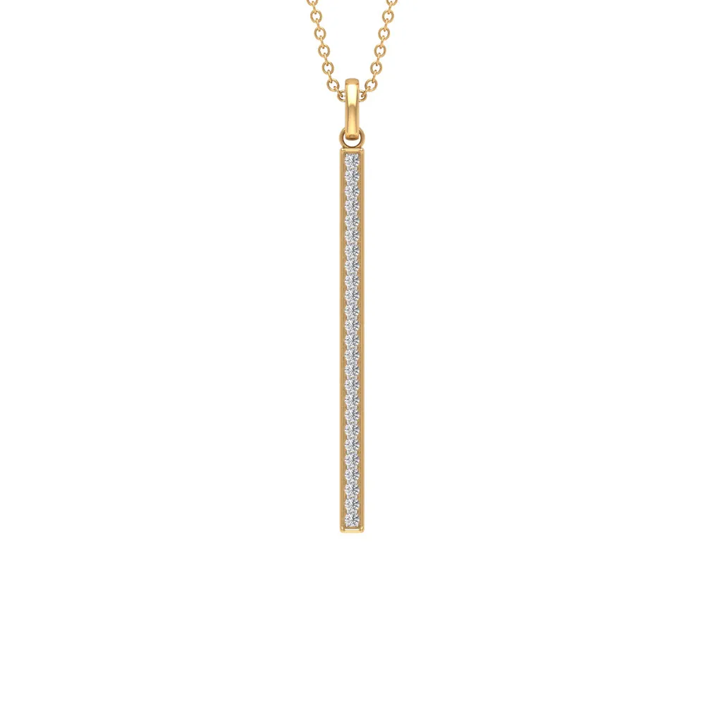 1/4 CT Diamond Vertical Bar Drop Pendant