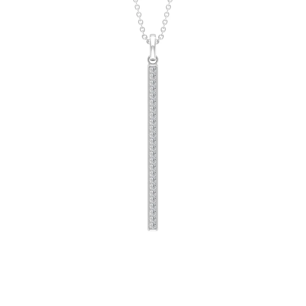 1/4 CT Diamond Vertical Bar Drop Pendant