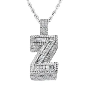 14k Baguette Initial Pendant Letter Z 7.50 ctw