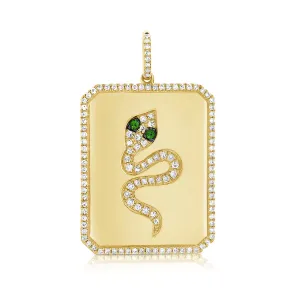 14k Gold & Diamond Snake Charm