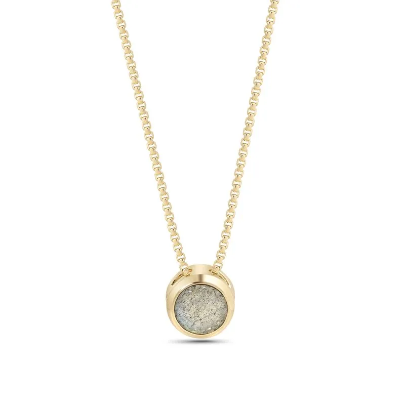 14K Gold Plated Labradorite Pendant Necklace