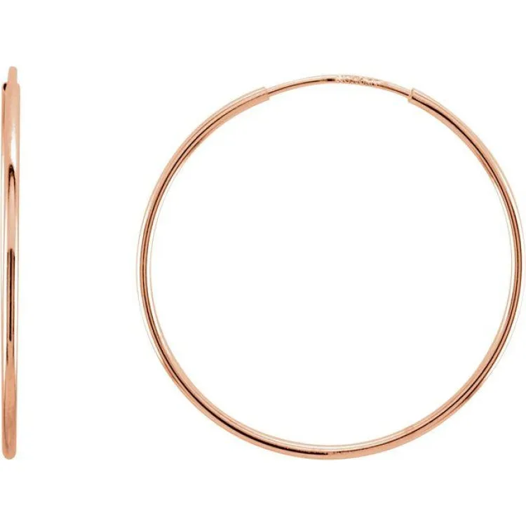 14K Rose 24 mm Endless Hoop Earrings