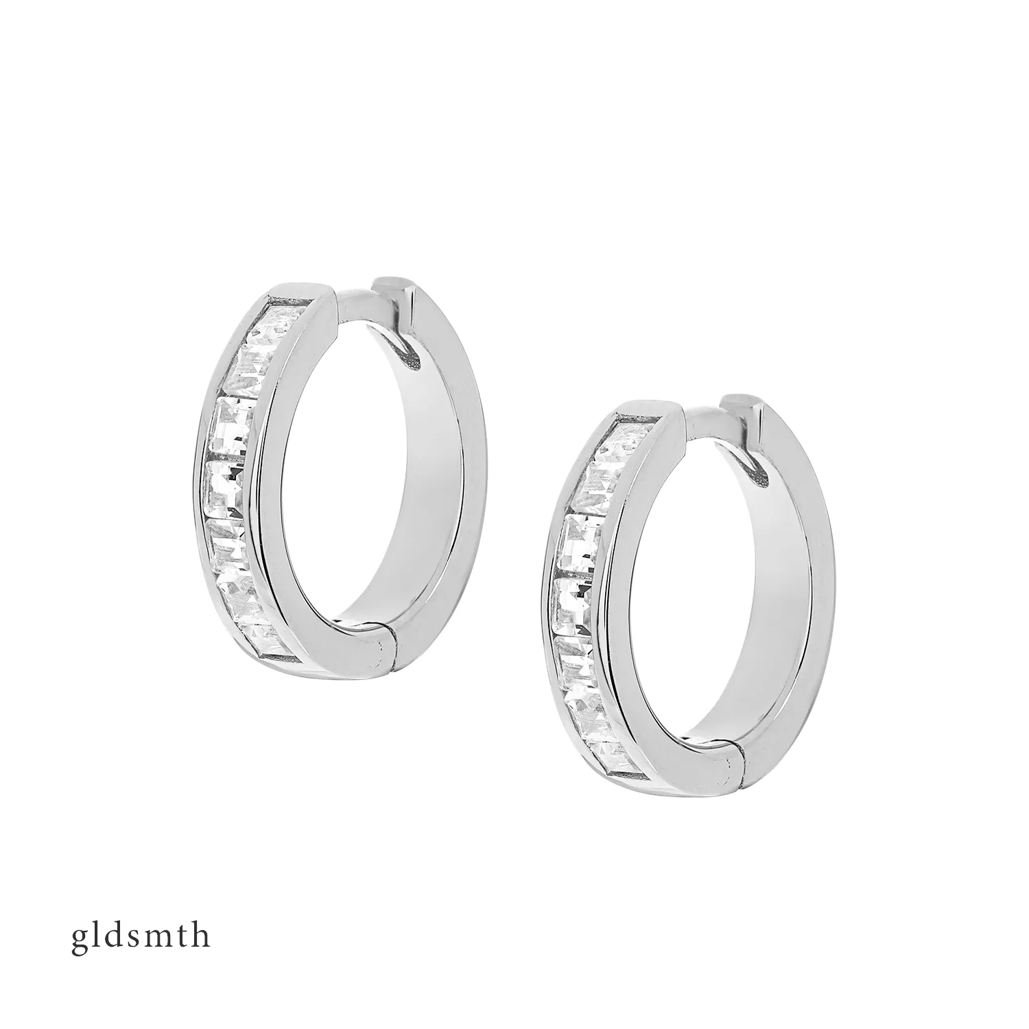 14k White Gold Eugenia Huggies