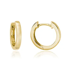 14K YELLOW GOLD 12.5MM HINGED HOOP EARRINGS