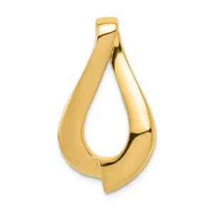 14k Yellow Gold Polished Finish Fancy Reversible Sleek Design Omega Slide Pendant fits upto 10 mm Omega