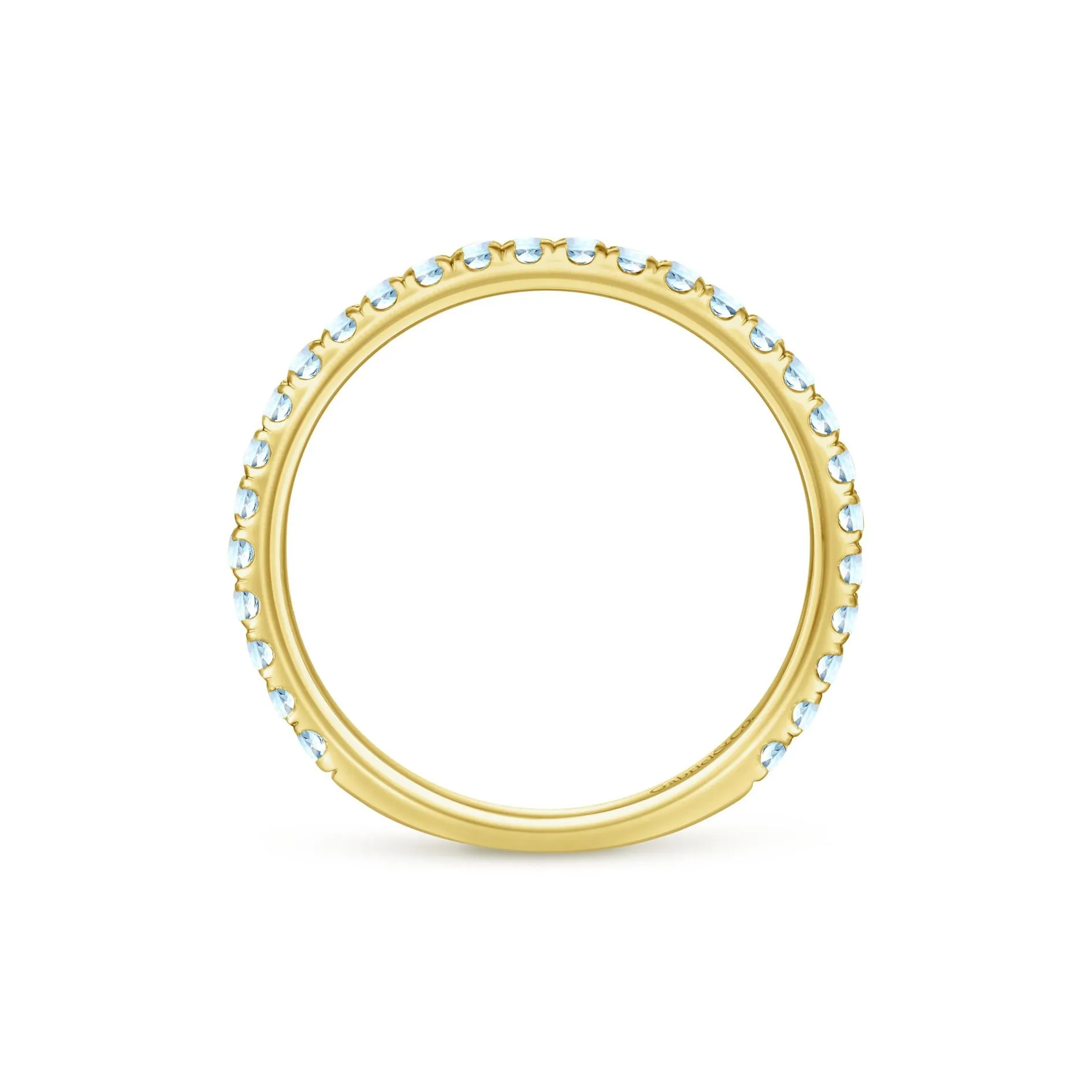 14K Yellow Gold Sky Blue Topaz Band