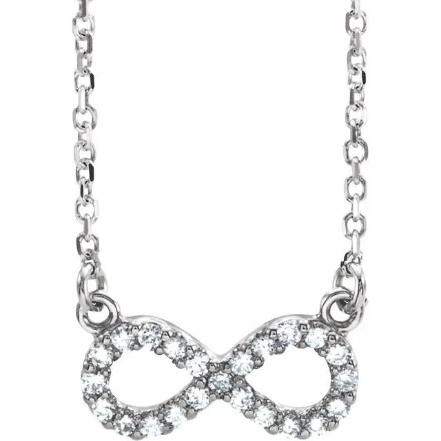 14KT Gold 1/8 CTW Diamond Infinity-Inspired 16.5" Necklace