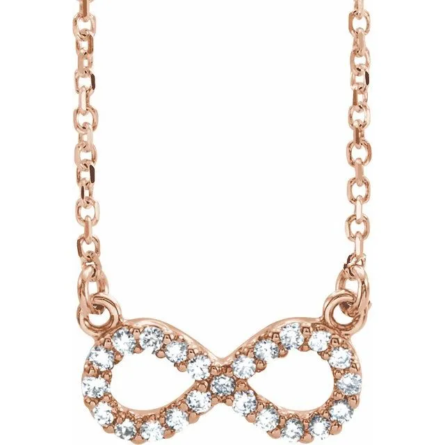 14KT Gold 1/8 CTW Diamond Infinity-Inspired 16.5" Necklace