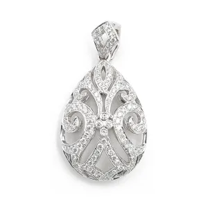 18K White Gold Diamond Bail Enhancer Pendant Necklace