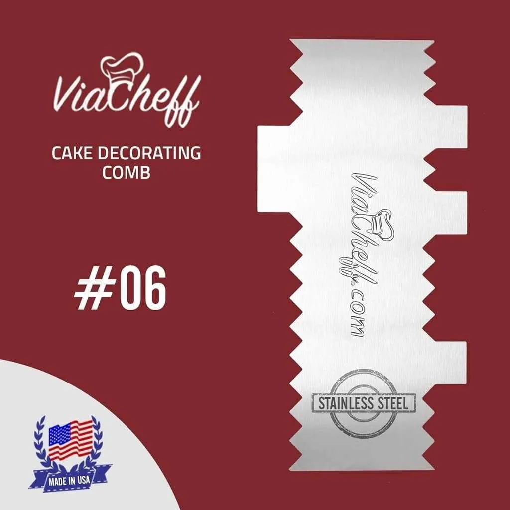 2-Sided Stainless Steel Cake Decorating Comb #6 (4" X 8")