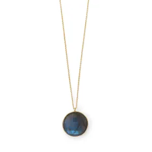 20" 2 14 Karat Gold Plated Round Labradorite Necklace