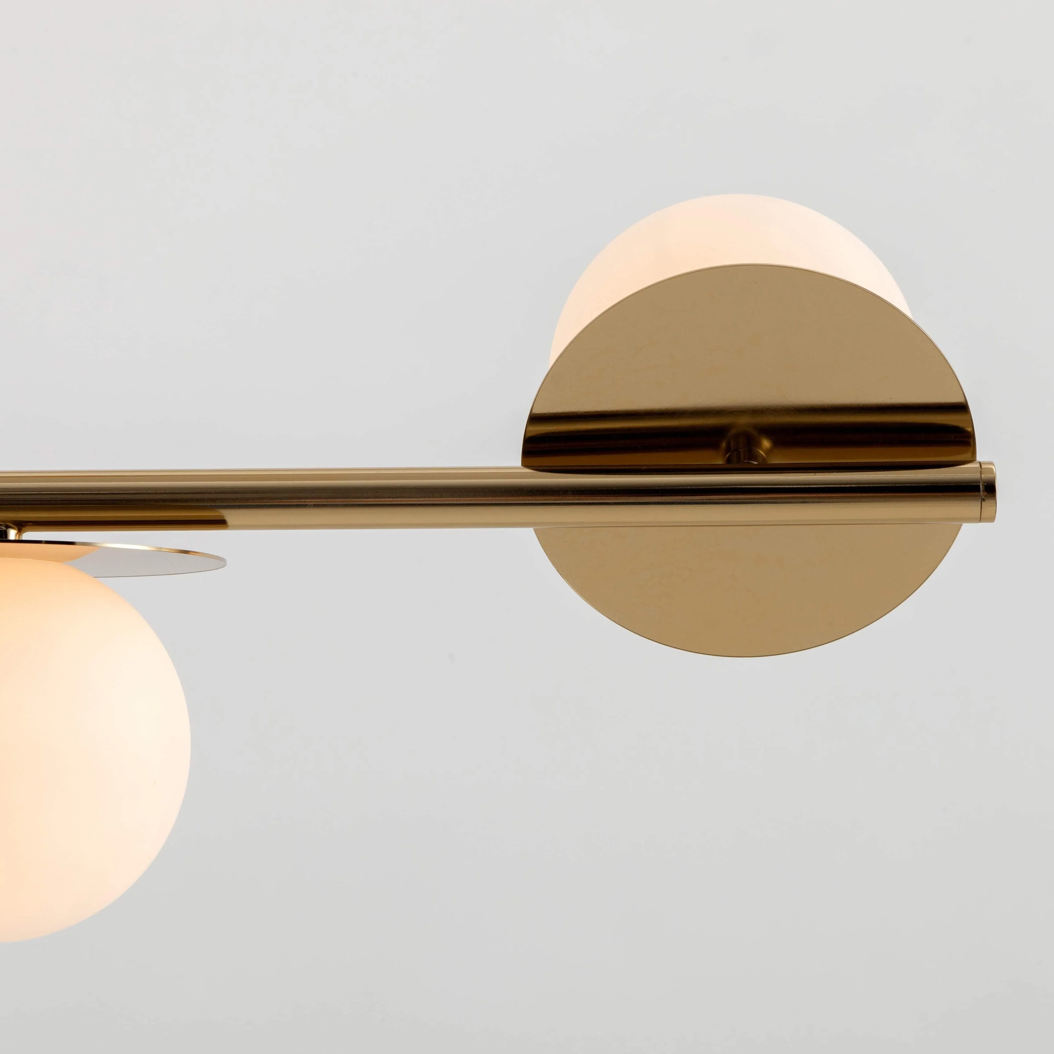 4 Shade Opal Disk Ceiling Light | Brass