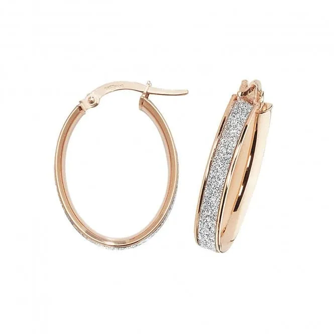 9ct Rose Gold Oval Hoop Earrings ER1023R