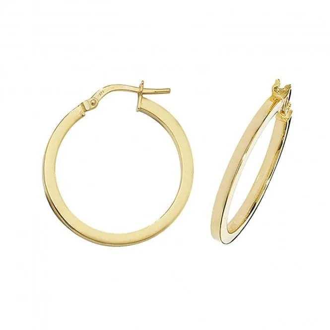 9ct Yellow Gold Oval Hoop Earrings ER947