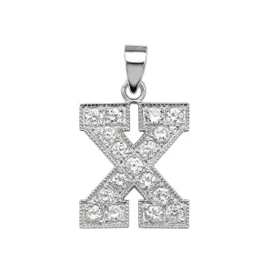 Acotis Silver Pendant Initial with Zirconia Detail G6126/X