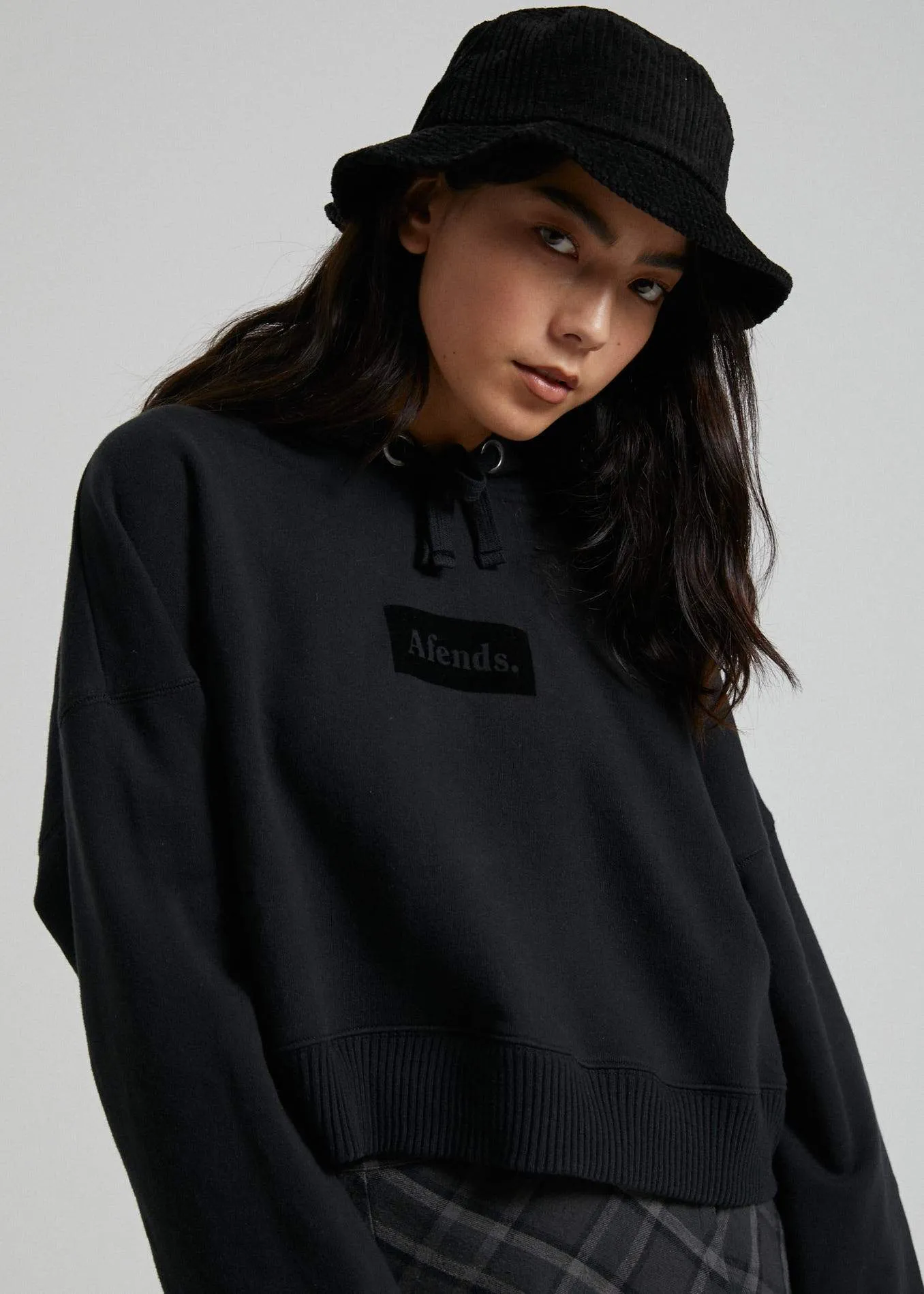 Afends Womens Back Roads - Pull On Hood - Black