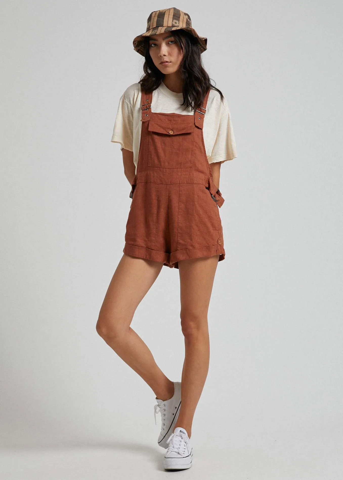 Afends Womens Bri - Hemp Overalls - Ginger