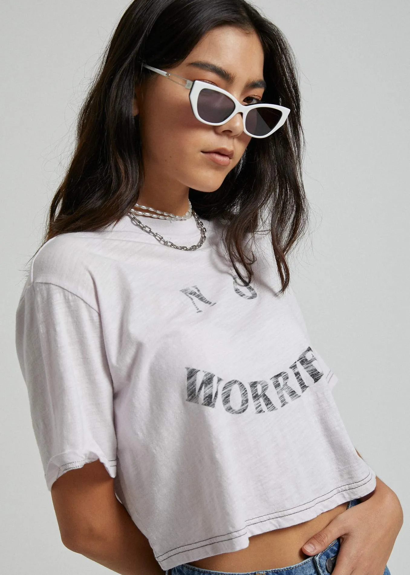 Afends Womens No Worries - Box Fit Tee - Lilac