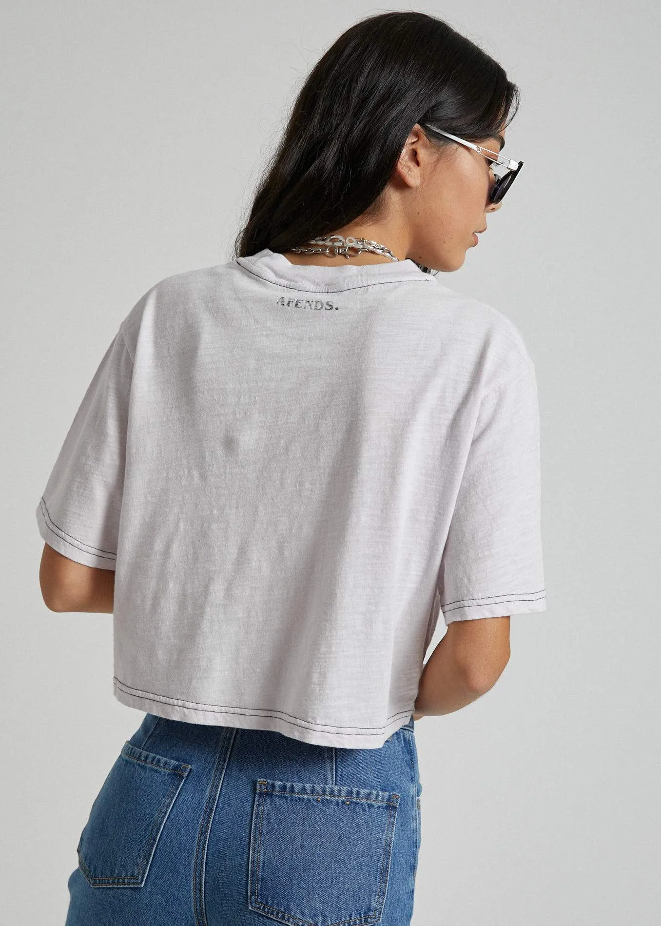 Afends Womens No Worries - Box Fit Tee - Lilac