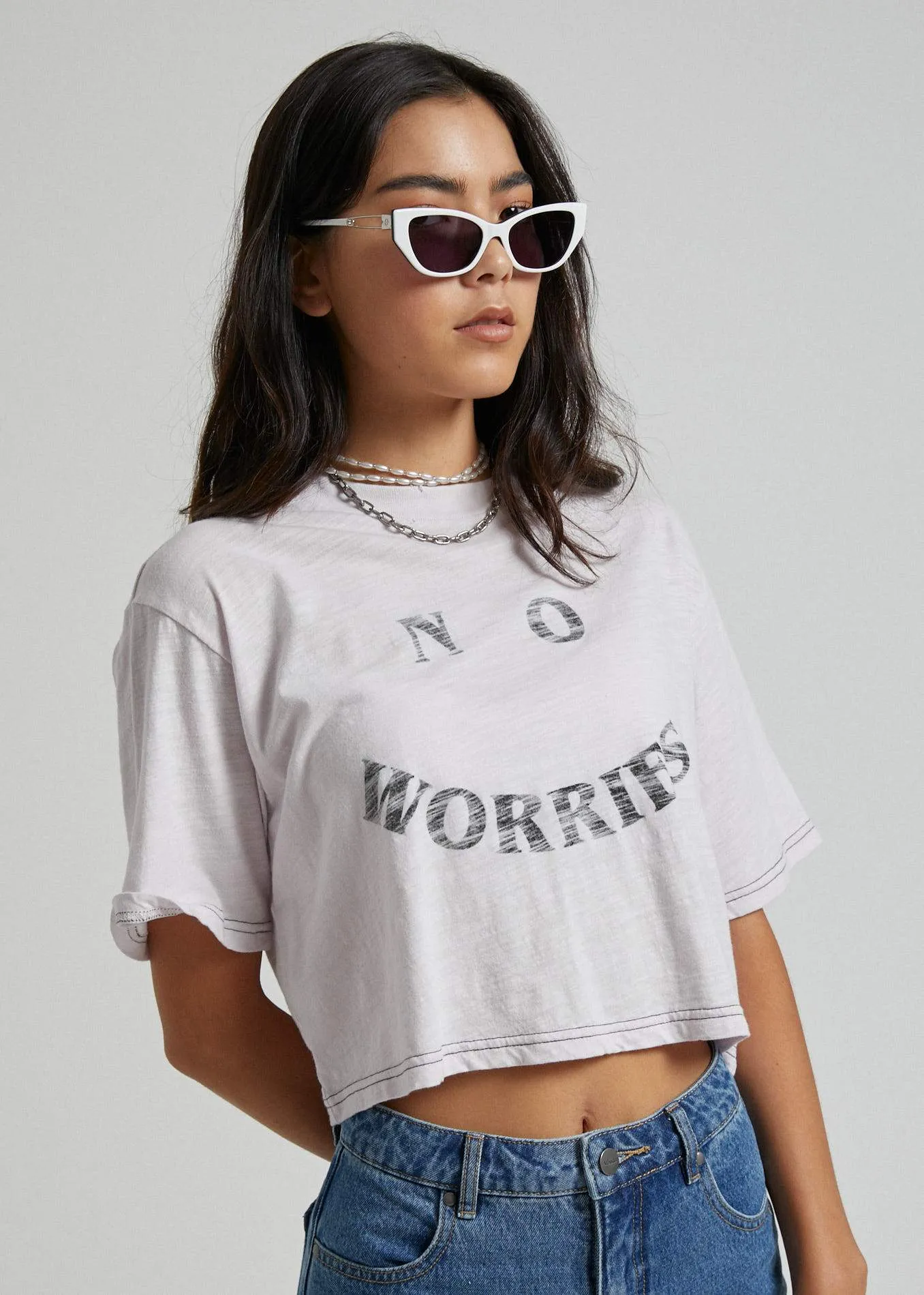 Afends Womens No Worries - Box Fit Tee - Lilac