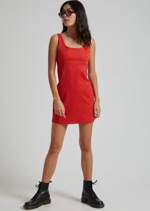 Afends Womens Romy - Hemp Mini Dress - Flame Red