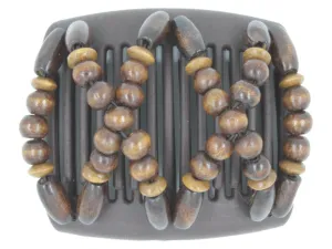 African Butterfly Chameleon Hair Comb - Beada Brown 53