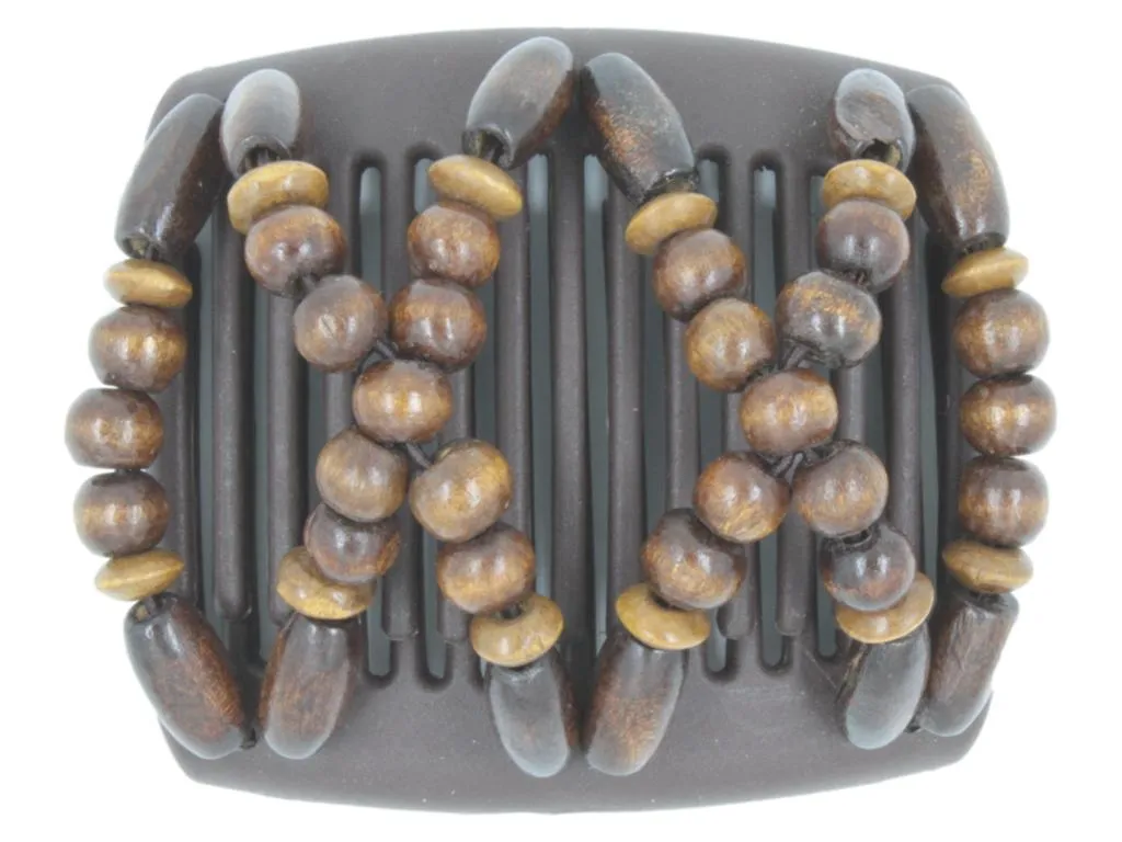 African Butterfly Chameleon Hair Comb - Beada Brown 53