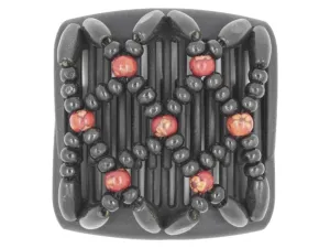 African Butterfly Chameleon Hair Comb - Ndebele Black 46