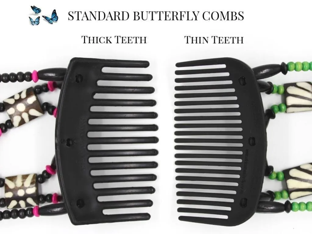 African Butterfly Hair Comb - Ndalena Black 120