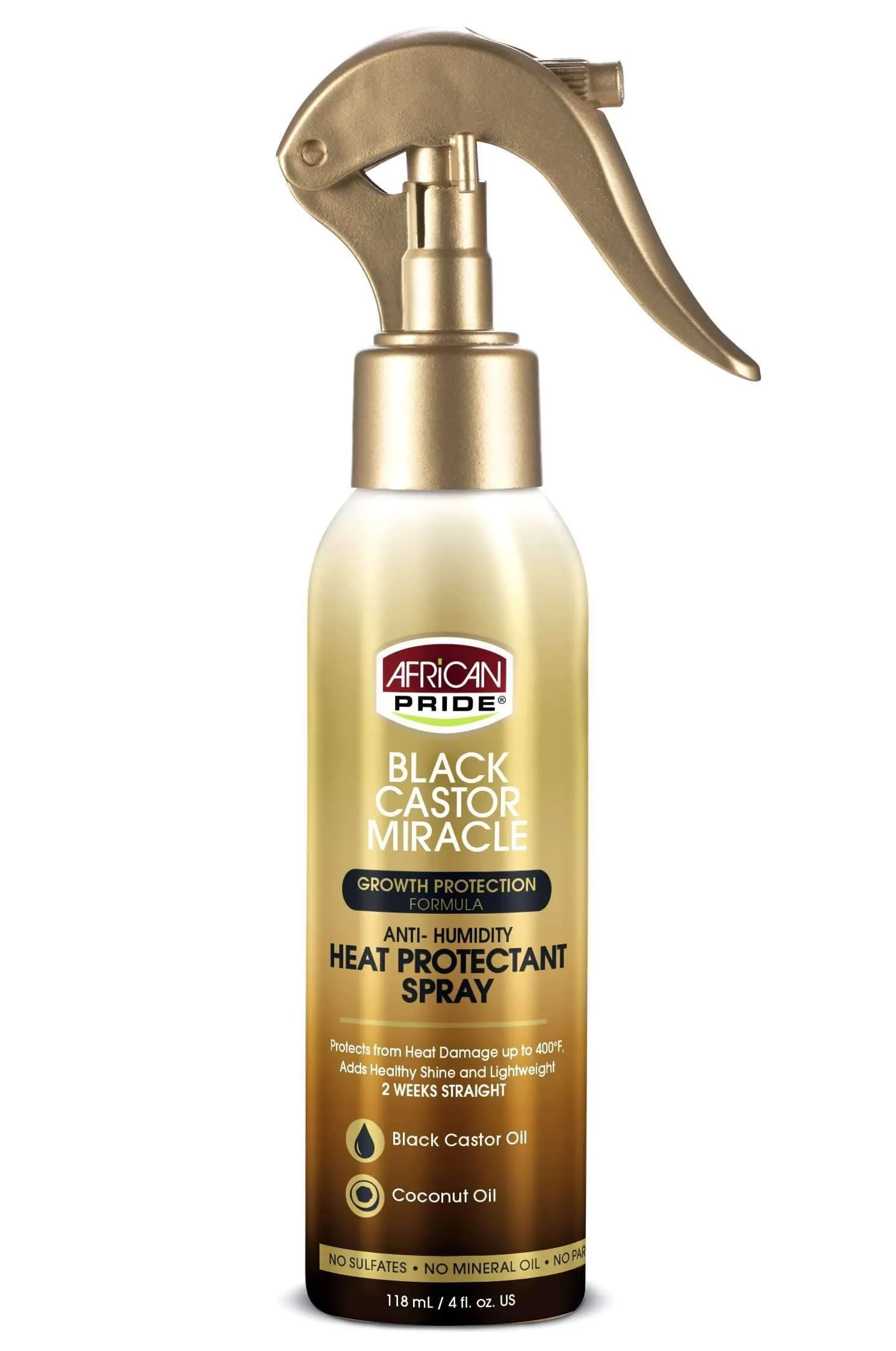 African Pride Black Castor Miracle Anti-Humidity Heat Protectant Spray