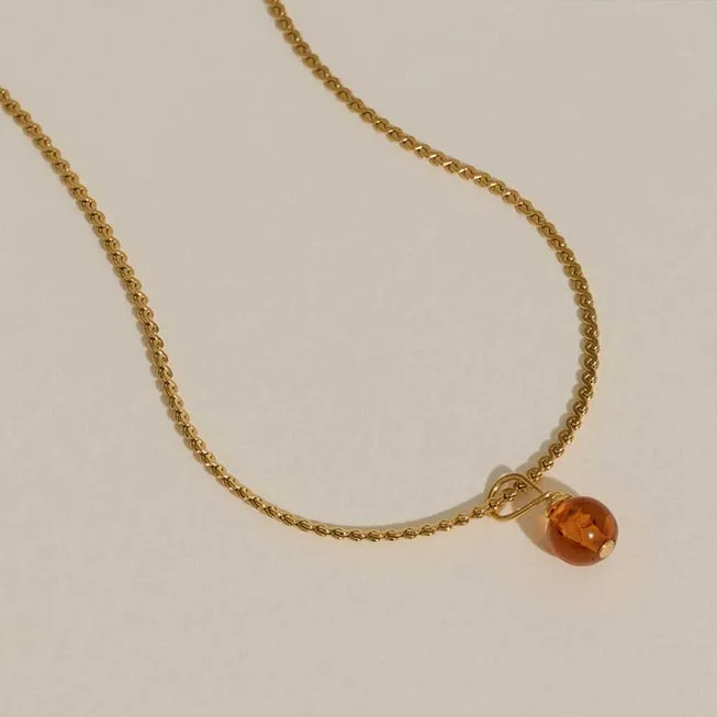 Amber Necklace in Gold by A Weathered Penny