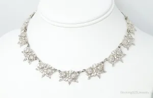 Antique Art Nouveau Roses Sterling Silver Necklace