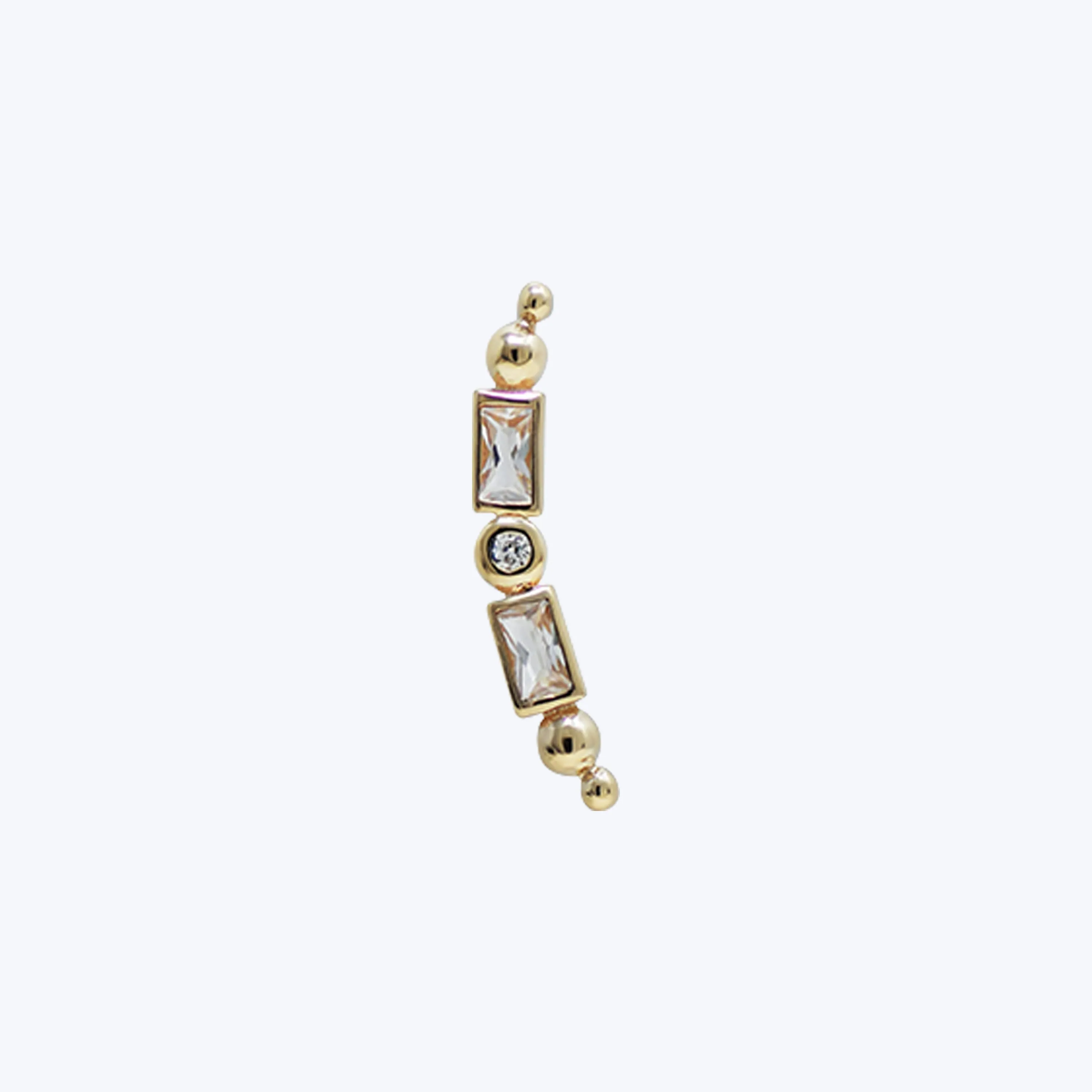 Anzie x Mel Soldera Deco Clear Topaz   Diamond Right Ear Crawler