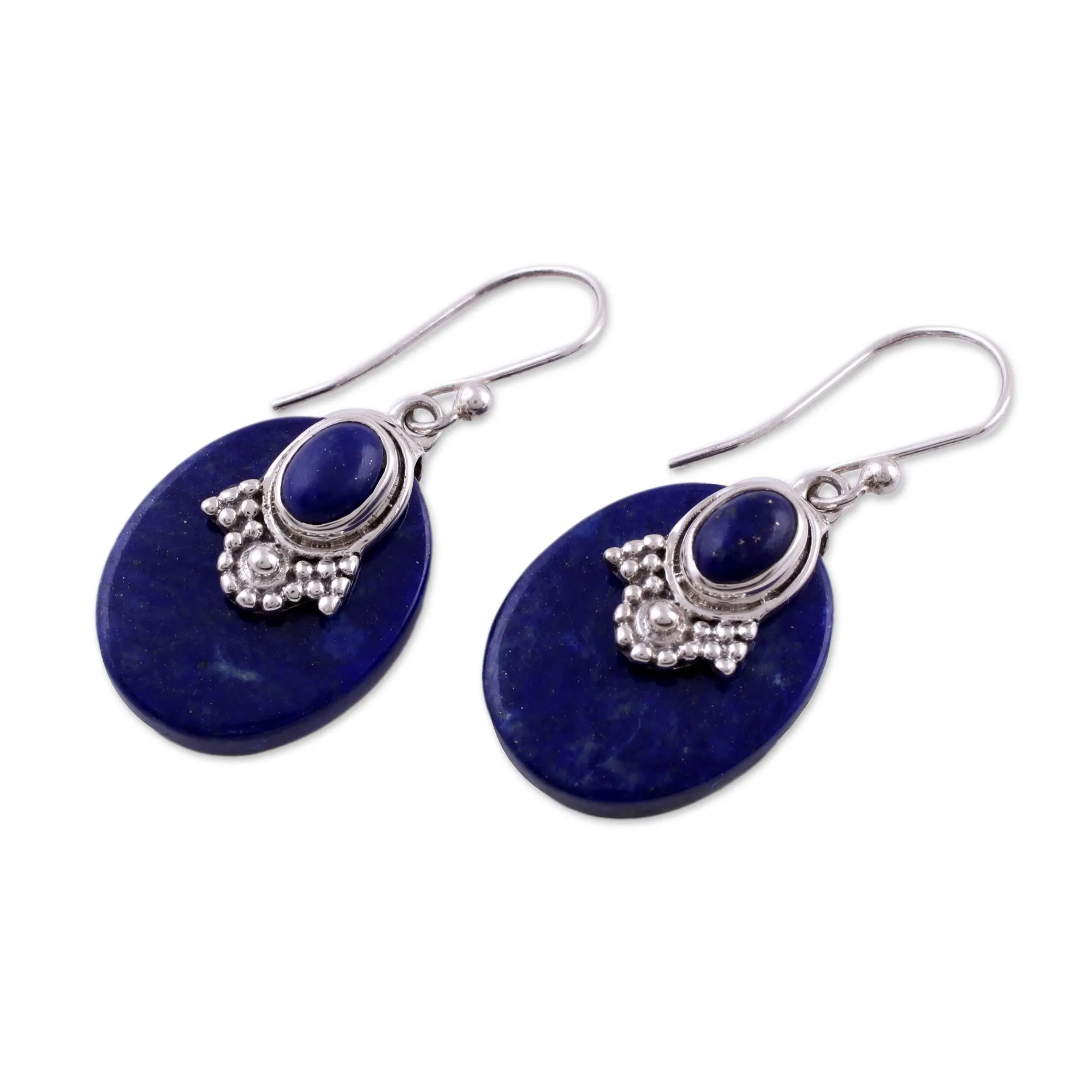 Artisan Jewelry Lapis Lazuli and Sterling Silver Earrings - Constellations | NOVICA