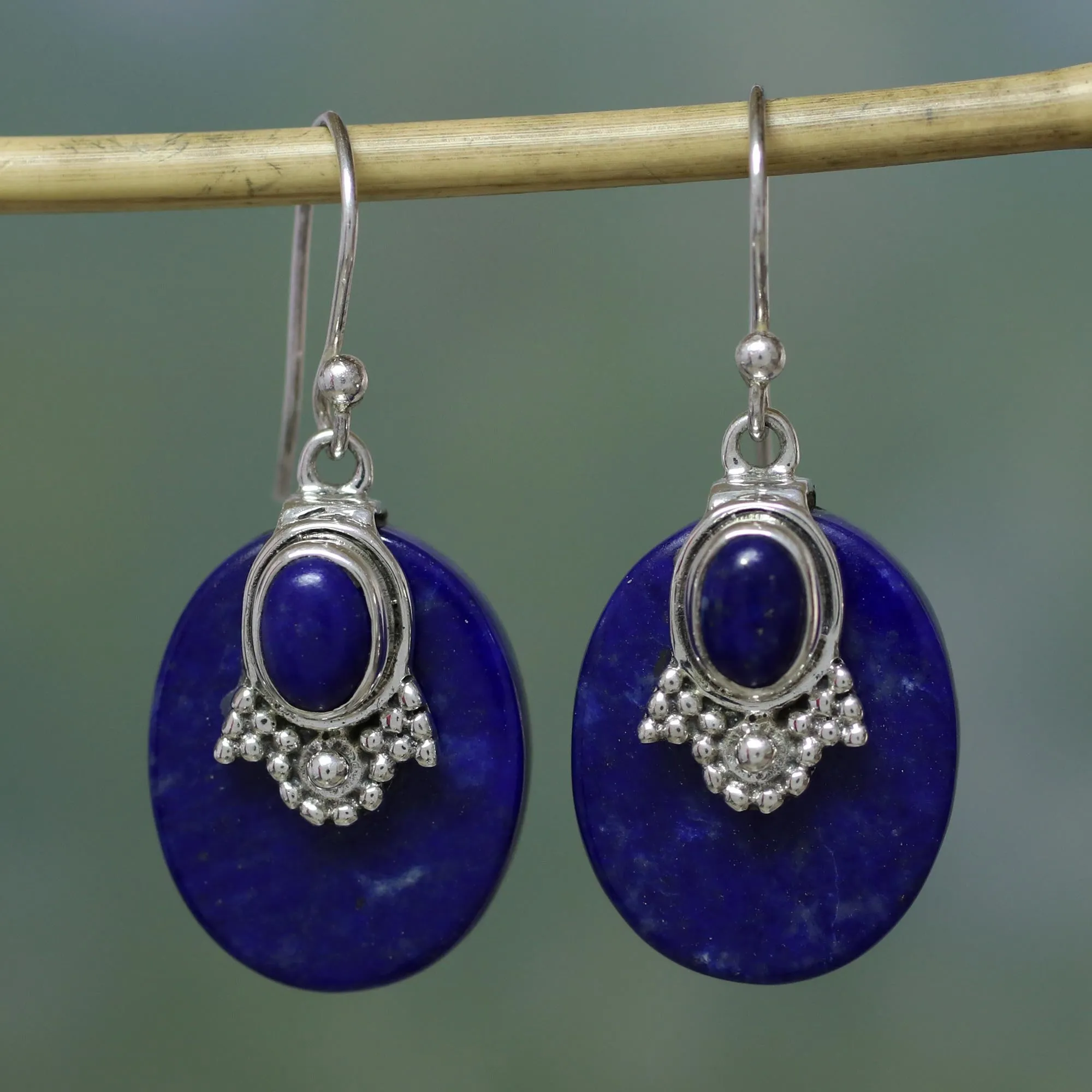 Artisan Jewelry Lapis Lazuli and Sterling Silver Earrings - Constellations | NOVICA