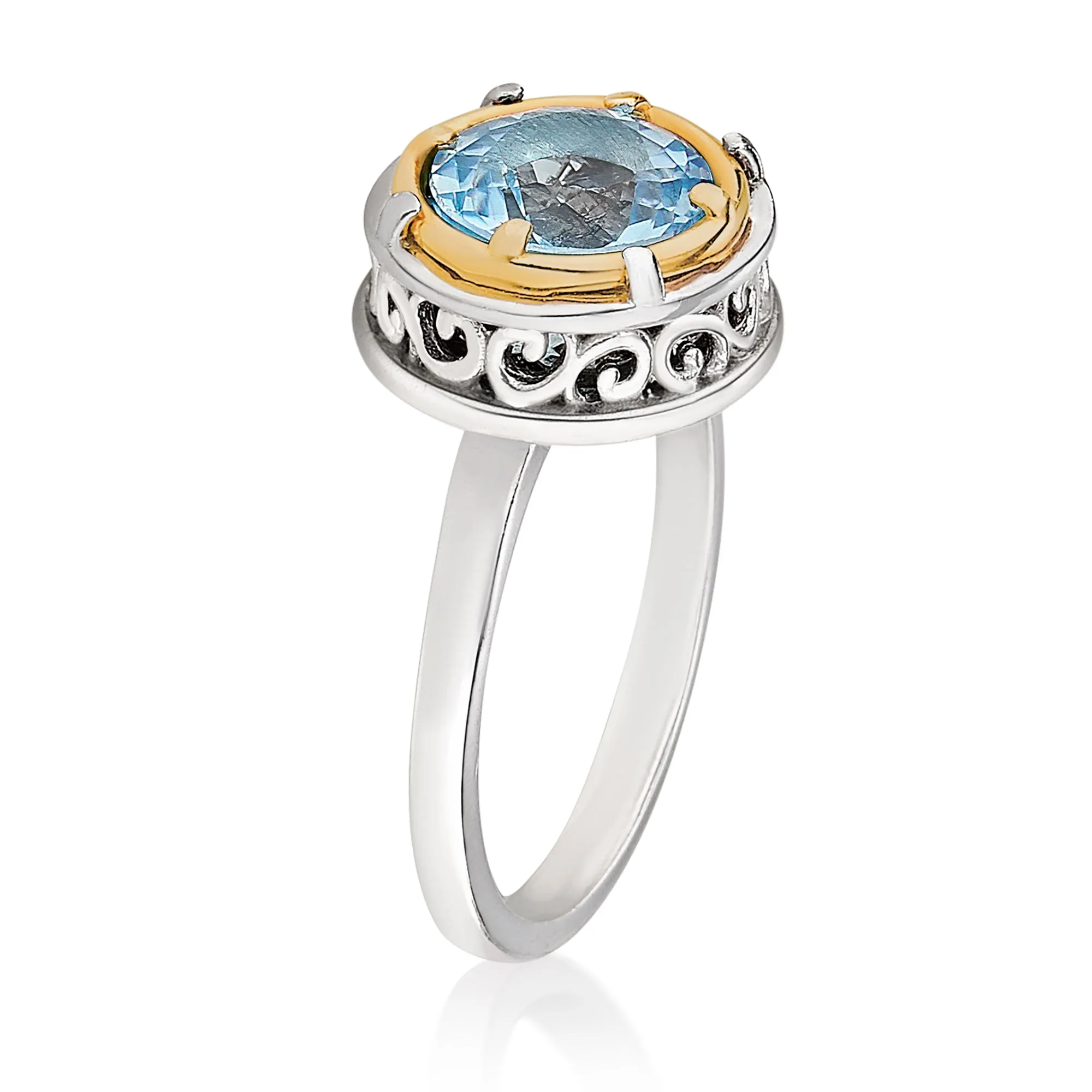 AT 808RT-B TWO TONE BLUE TOPAZ RING