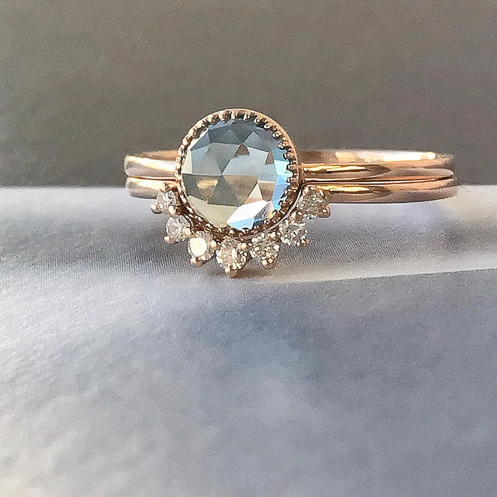 Aura Two-Ring Set With 5.0mm Bezel Set London Blue Topaz