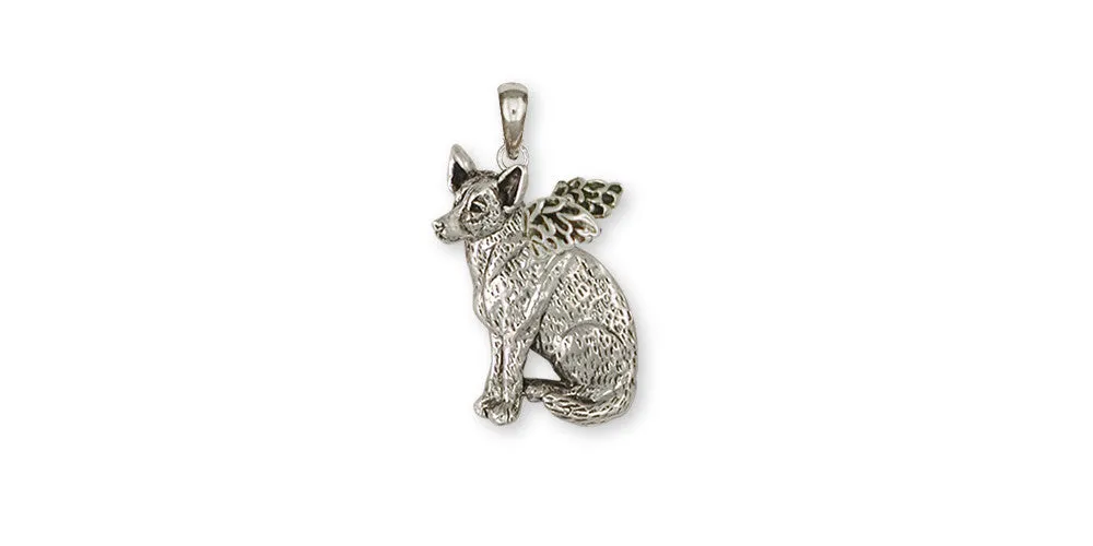 Australian Cattle Dog Angel Pendant Jewelry Sterling Silver Handmade Dog Pendant ACD6-AP