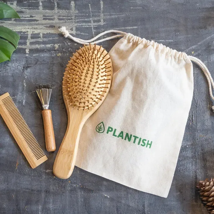 Bamboo Hair Brush Set