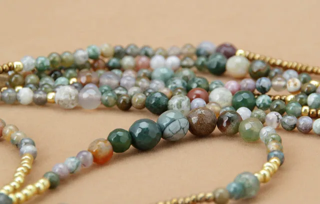 Beautiful Multi-layered Semi-precious Stone Necklace