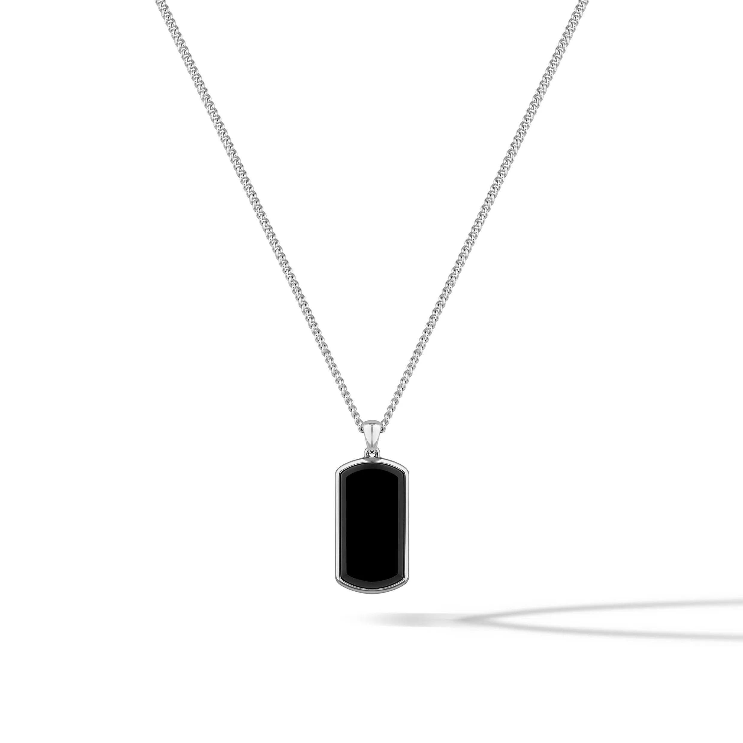 Beveled Tag Pendant - Black Onyx