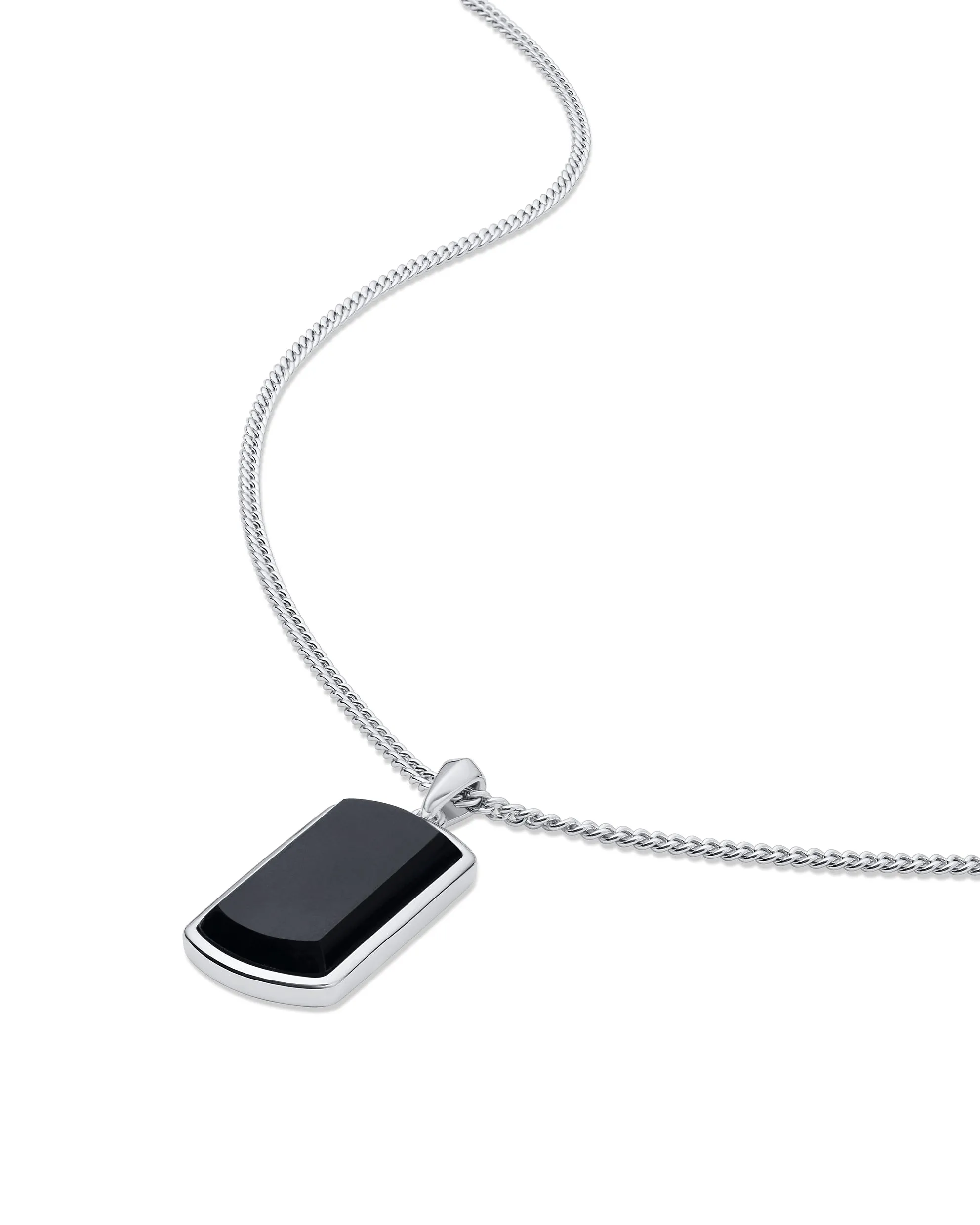 Beveled Tag Pendant - Black Onyx