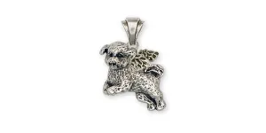 Bichon Frise Angel Pendant Jewelry Sterling Silver Handmade Dog Pendant BF2-AP