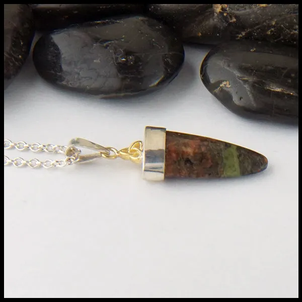 Bloodstone Pendant in Silver and Gold