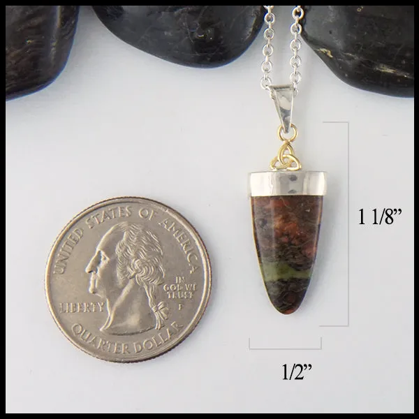 Bloodstone Pendant in Silver and Gold