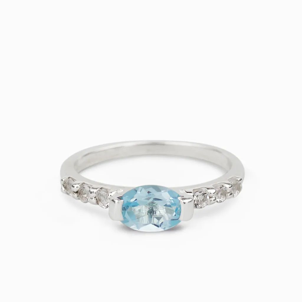 Blue Topaz & White Topaz Ring